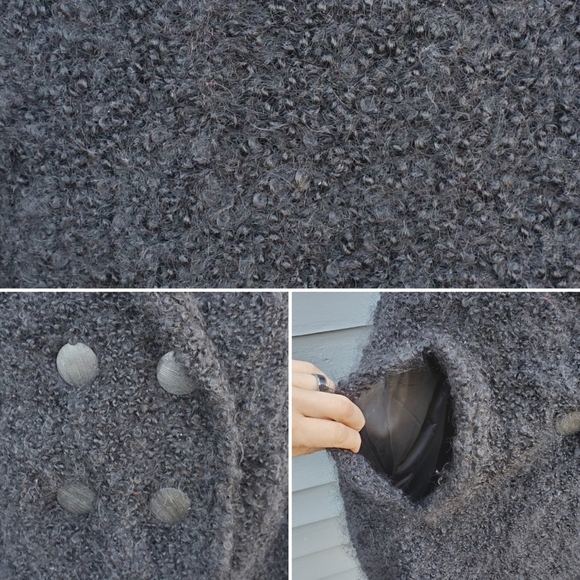 Vintage 80s Retro Faux Mongolian Persian Lamb Black Fur Cape O/S - Picture 4 of 8